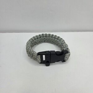 Unbranded Paracord Survival Bracelet Camo Green Tan One Size Whistle Buckle